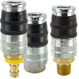 派克E-z-mate 系列快換陰接頭，扭轉(zhuǎn)開關(guān)空氣流通，符合 ISO 4414 排氣要求