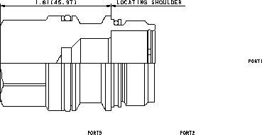 口1到口2打開，口3堵塞 插孔堵頭（球閥）